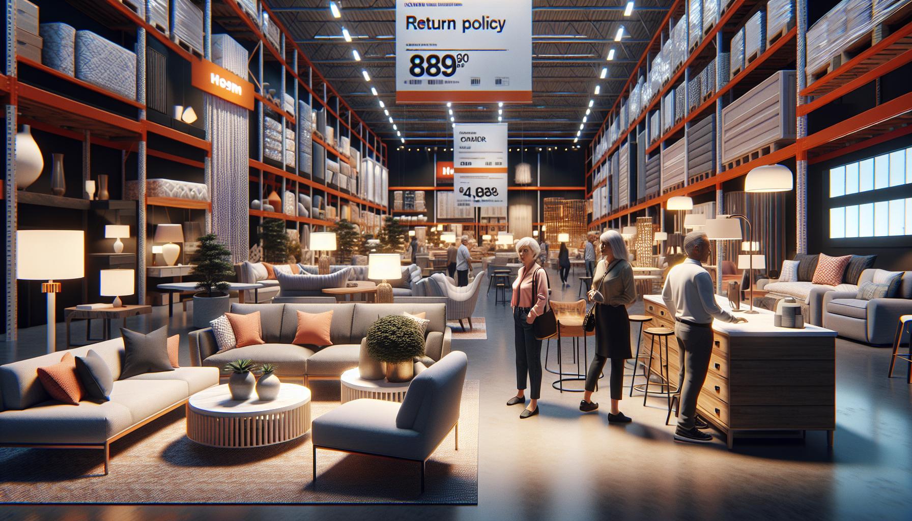 home depot furniture return policy